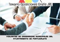 temario oposicion VIGILANTES DE ORDENANZAS MUNICIPALES DEL AYUNTAMIENTO DE PORTUGALETE