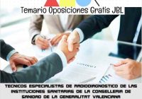 temario oposicion TECNICOS ESPECIALISTAS DE RADIODIAGNOSTICO DE LAS INSTITUCIONES SANITARIAS DE LA CONSELLERIA DE SANIDAD DE LA GENERALITAT VALENCIANA