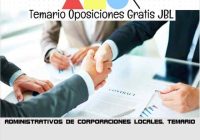 temario oposicion ADMINISTRATIVOS DE CORPORACIONES LOCALES. TEMARIO