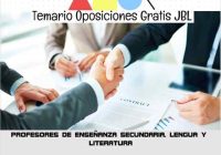 temario oposicion PROFESORES DE ENSEÑANZA SECUNDARIA: LENGUA Y LITERATURA