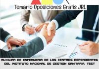 temario oposicion AUXILIAR DE ENFERMERIA DE LOS CENTROS DEPENDIENTES DEL INSTITUTO NACIONAL DE GESTION SANITARIA. TEST
