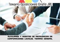 temario oposicion AUXILIARES Y AGENTES DE RECAUDACION DE CORPORACIONES LOCALES. TEMARIO GENERAL