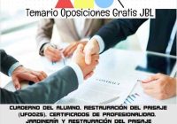 temario oposicion CUADERNO DEL ALUMNO. RESTAURACIÓN DEL PAISAJE (UF0025). CERTIFICADOS DE PROFESIONALIDAD. JARDINERÍA Y RESTAURACIÓN DEL PAISAJE