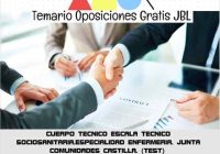 temario oposicion CUERPO TECNICO ESCALA TECNICO SOCIOSANITARIA.ESPECIALIDAD ENFERMERIA. JUNTA COMUNIDADES CASTILLA. (TEST)