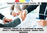 temario oposicion PERSONAL LABORAL DE LA COMUNIDAD DE MADRID. GRUPO II. TRABAJADORES SOCIALES. TEMARIO PARTE ESPECIFICA
