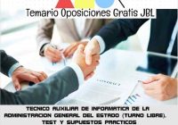 temario oposicion TECNICO AUXILIAR DE INFORMATICA DE LA ADMINISTRACION GENERAL DEL ESTADO (TURNO LIBRE): TEST Y SUPUESTOS PRACTICOS